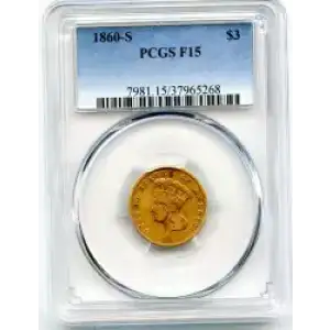 Three Dollar Gold Pieces---Indian Princess Head 1854-1889 -Gold- 3 Dollar (3)