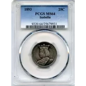 Classic Commemorative Silver--- World's Columbian Exposition, Isabella Quarter 1893-Silver- 0.25 Dollar (3)