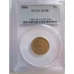 Three Dollar Gold Pieces---Indian Princess Head 1854-1889 -Gold- 3 Dollar (3)