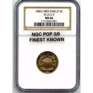 Nickel Five Cent Pieces-Shield 1866-1883 (3)