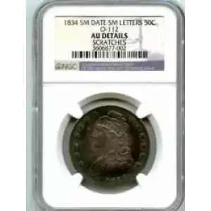 Half Dollars---Capped Bust, Reeded Edge 1836-1839 -Silver- 0.5 Dollar (3)