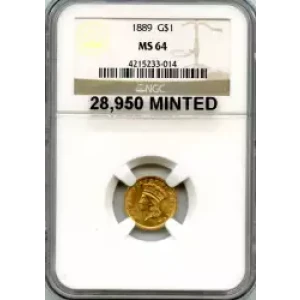 Gold Dollars---Indian Princess Head, Large Head 1856-1889 -Gold- 1 Dollar (3)