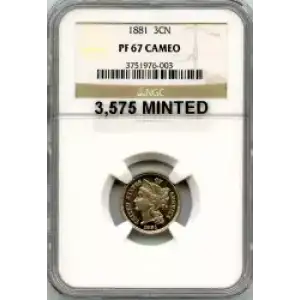 Nickel Three Cent Pieces 1865-1889 (3)