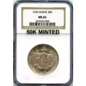 Classic Commemorative Silver--- Maine Centennial 1920-Silver- 0.5 Dollar (3)