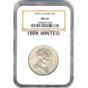 Classic Commemorative Silver--- Illinois Centennial 1918 -Silver- 0.5 Dollar (3)