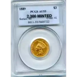 Three Dollar Gold Pieces---Indian Princess Head 1854-1889 -Gold- 3 Dollar (3)