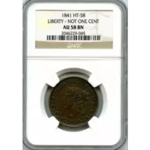 Private Tokens -Hard Times Tokens (1832-1844)-Not One Cent Copper (3)