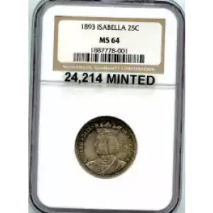 Classic Commemorative Silver--- World's Columbian Exposition, Isabella Quarter 1893-Silver- 0.25 Dollar (3)