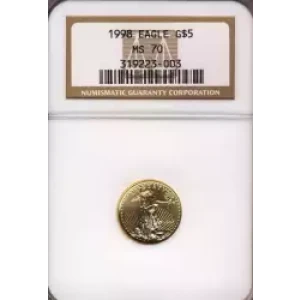 Gold Bullion-Gold Eagles--$5 Gold Eagle 1/10 oz -Gold- 5 Dollar (3)