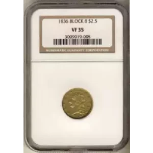 Quarter Eagles---Classic Head, 1834-1839 -Gold- 2.5 Dollar (3)