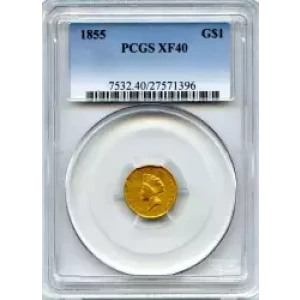 Gold Dollars---Indian Princess Head, Small Head 1854-1856 -Gold- 1 Dollar (3)