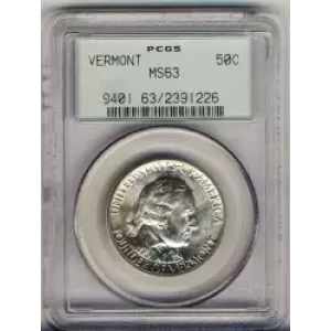 Classic Commemorative Silver--- Vermont Sesquicentennial 1927-Silver- 0.5 Dollar (3)