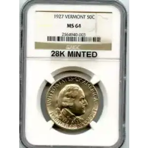 Classic Commemorative Silver--- Vermont Sesquicentennial 1927-Silver- 0.5 Dollar (3)