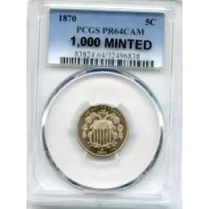 Nickel Five Cent Pieces-Shield 1866-1883 (3)