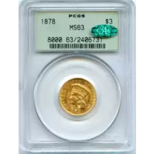 Three Dollar Gold Pieces---Indian Princess Head 1854-1889 -Gold- 3 Dollar (3)