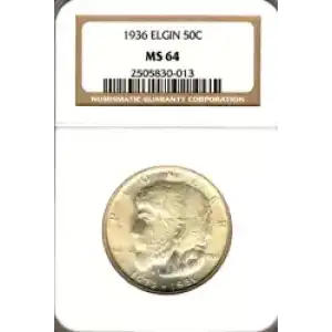 Classic Commemorative Silver--- Elgin, Illinois, Centennial 1936 -Silver- 0.5 Dollar (3)