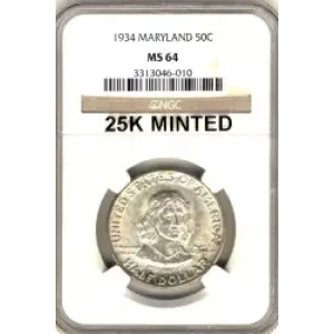 Classic Commemorative Silver--- Maryland Tercentenary 1934 -Silver- 0.5 Dollar (3)