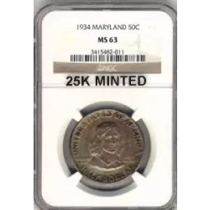 Classic Commemorative Silver--- Maryland Tercentenary 1934 -Silver- 0.5 Dollar (3)