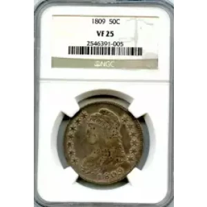 Half Dollars---Capped Bust, Reeded Edge 1836-1839 -Silver- 0.5 Dollar (3)