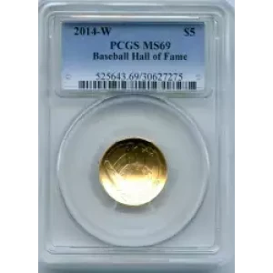 Modern Commemoratives --- National Baseball Hall of Fame 2014 -Gold- 5 Dollar (3)