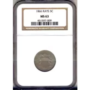 Nickel Five Cent Pieces-Shield 1866-1883 (3)