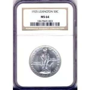 Classic Commemorative Silver--- Lexington - Concord Sesquicentennial 1925 -Silver- 0.5 Dollar (3)