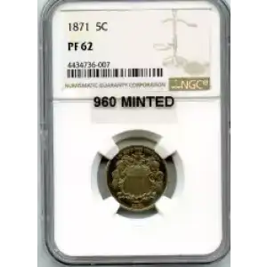 Nickel Five Cent Pieces-Shield 1866-1883 (3)