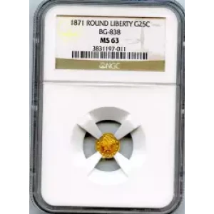 Territorial Gold -California Small Denomination Gold-Quarter Dollar Round-Liberty Head -Gold- 0.25 Dollar (3)