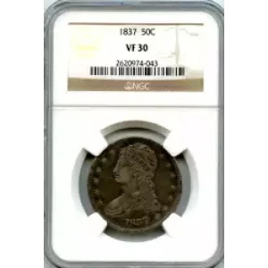 Half Dollars---Capped Bust, Reeded Edge 1836-1839 -Silver- 0.5 Dollar (3)