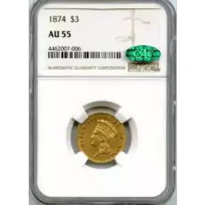 Three Dollar Gold Pieces---Indian Princess Head 1854-1889 -Gold- 3 Dollar (3)