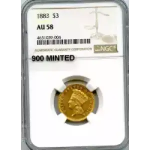 Three Dollar Gold Pieces---Indian Princess Head 1854-1889 -Gold- 3 Dollar (3)