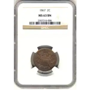 Two cent pieces-Two cent pieces 1864-73 -Copper (3)