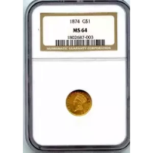 Gold Dollars---Indian Princess Head, Large Head 1856-1889 -Gold- 1 Dollar (3)