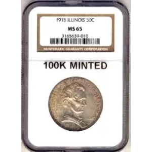 Classic Commemorative Silver--- Illinois Centennial 1918 -Silver- 0.5 Dollar (3)