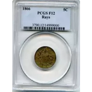 Nickel Five Cent Pieces-Shield 1866-1883 (3)