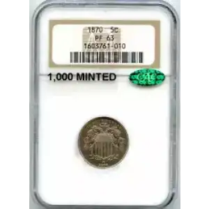 Nickel Five Cent Pieces-Shield 1866-1883 (3)