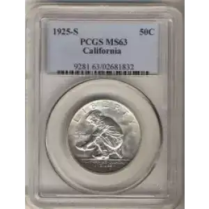 Classic Commemorative Silver--- California Diamond Jubilee 1925 -Silver- 0.5 Dollar (3)