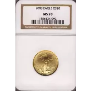 Gold Bullion-Gold Eagles--$10 Gold Eagle 1/4 oz -Gold- 10 Dollar (3)