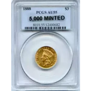 Three Dollar Gold Pieces---Indian Princess Head 1854-1889 -Gold- 3 Dollar (3)