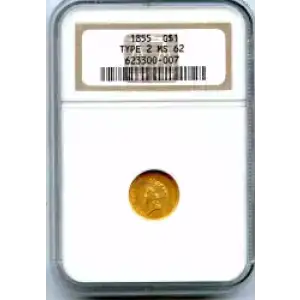 Gold Dollars---Indian Princess Head, Small Head 1854-1856 -Gold- 1 Dollar (3)