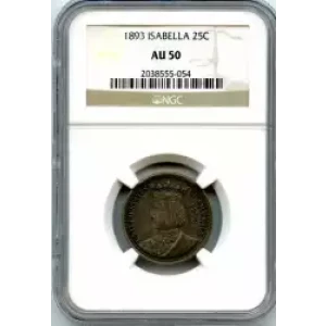 Classic Commemorative Silver--- World's Columbian Exposition, Isabella Quarter 1893-Silver- 0.25 Dollar (3)