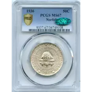 Classic Commemorative Silver--- Norfolk, Virginia, Bicentennial 1936 -Silver- 0.5 Dollar (3)