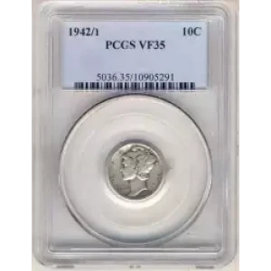 Dimes---Winged Liberty Head or Mercury 1916-1945 -Silver- 1 Dime (3)