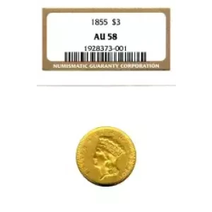 Three Dollar Gold Pieces---Indian Princess Head 1854-1889 -Gold- 3 Dollar (3)