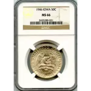 Classic Commemorative Silver--- Iowa Centennial 1946 -Silver- 0.5 Dollar (3)