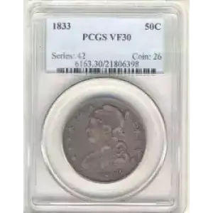 Half Dollars---Capped Bust, Reeded Edge 1836-1839 -Silver- 0.5 Dollar (3)