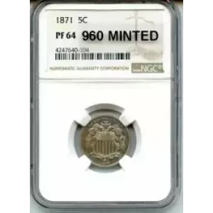 Nickel Five Cent Pieces-Shield 1866-1883 (3)