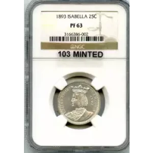 Classic Commemorative Silver--- World's Columbian Exposition, Isabella Quarter 1893-Silver- 0.25 Dollar (3)