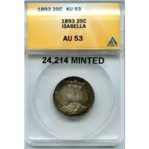 Classic Commemorative Silver--- World's Columbian Exposition, Isabella Quarter 1893-Silver- 0.25 Dollar (3)