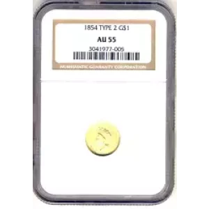 Gold Dollars---Indian Princess Head, Small Head 1854-1856 -Gold- 1 Dollar (3)